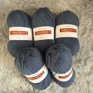 Valley Yarns Northampton Blue Denim Heather 5 Skeins 100 g 247 yds Peru Worsted